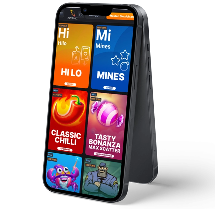 Mobile Version des CosmicSlotz Casinos im Browser